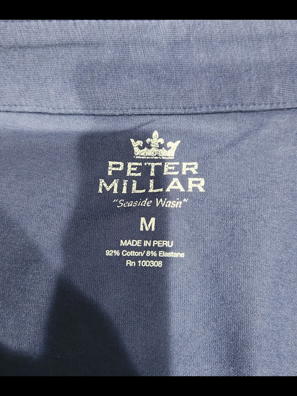 Peter Millar Navy Short-Sleeve Polo with Chest Pocket